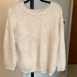H&M Cream Textured Crew Neck Sweater